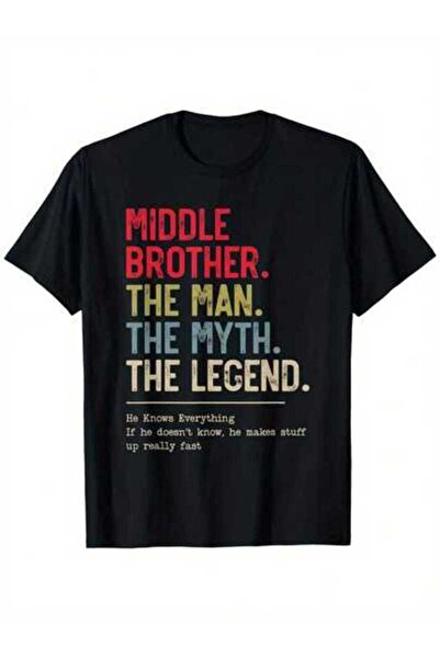 9JY تي شيرت مطبوع عليه Middle Brother Man Myth The Legend Graphic T Shirt Fun...