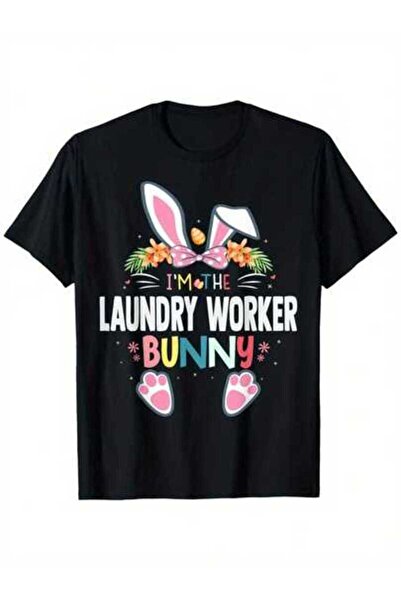 799 تي شيرت I'm The Laundry Worker Easter - تي شيرت كاجوال بأكمام قصيرة وياقة...