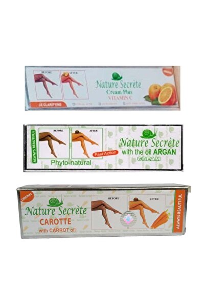 Nature Secrete Carrot, Argan Oil and Vitamin C Tube Cream - Set of 3 Pieces