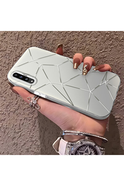 SLIMFELT Samsung Galaxy A50/A50S/A30S Uyumlu şık geometrik çizgi baskılı sert...