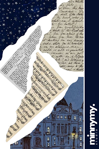 Minnymy Blue Moon Collection Sticker, Çıkartma, Ajanda, Günlük, Planlayıcı, B...