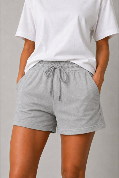 ZİYMO Women's Lace-Up Double Pocket Comfortable Cut Shorts