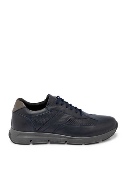 Tergan Lacivert Hakiki Deri Erkek Sneaker - E25S1AY57509-A31