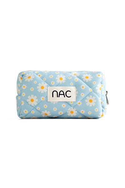 NAC STORE Midi Size Suede Daisy Daily Makeup and Cosmetic Bag