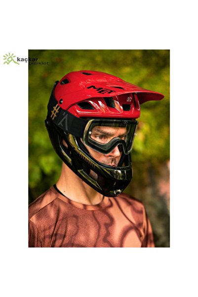 MET Helmets Parachute Mcr Full Face Kask Red Size m