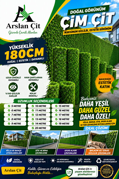 msy garden fenc ( 180 CM x 6 M ) Çim Çit Yeşil Bahçe Teli Galvanizli Yüksek K...