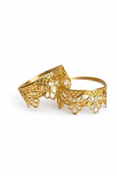 Nura Collection Aynalı Taç Desen Gold Yüzük Yükseltici