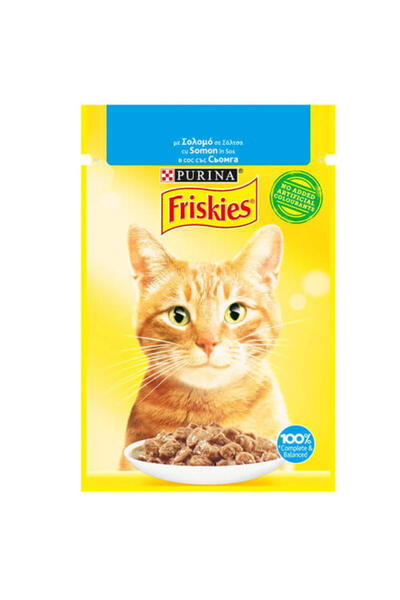 Friskies ΓΑΤΟΤΡΟΦΗ ΦΑΚΕΛΑΚΙ 85gr - (ΣΟΛΟΜΟΣ) (ΣΕ ΣΑΛΤΣΑ)