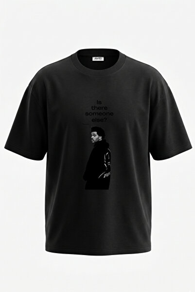 Anetos The Weeknd Design Printed Oversize Black T-Shirt