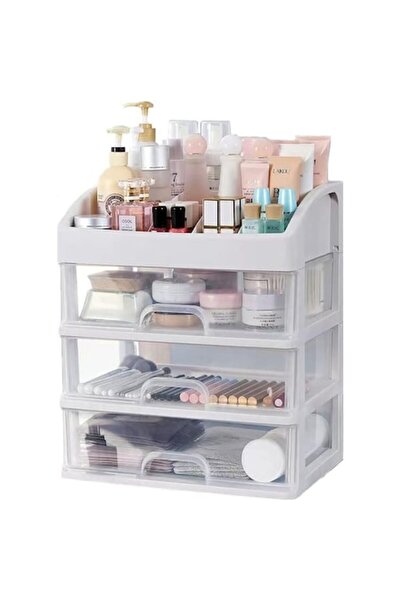 Soulima Organizator cosmetic, cutie de machiaj cu sertare, 3 sertare și 6 com...