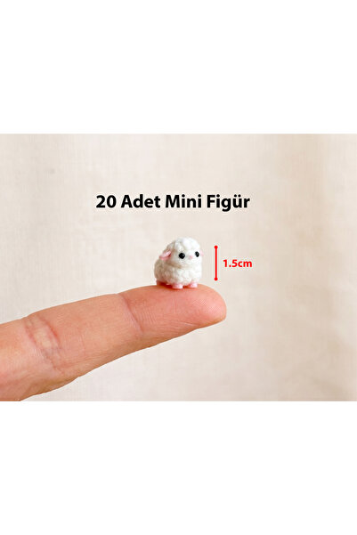 To Design Lab 20'li Dekoratif Minyatür Beyaz Kuzu Figürü - Oyuncak Ev, Dioram...