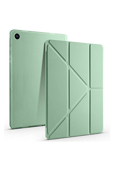 Galaxy Tab A9 X110 / A11 X130 İle Uyumlu Katlanır Yatay ve Dikey Standlı Kalem Bölmeli Uyku Modlu Kılıf