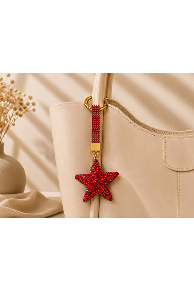 Kumru Studio Red Star Stone Luxury Bag Charm – Red Crystal Bag Charm