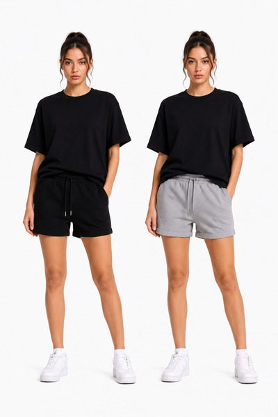LUMİZA Women's Shorts Casual Basic Pocketed Elastic Waist Summer Comfortable ...