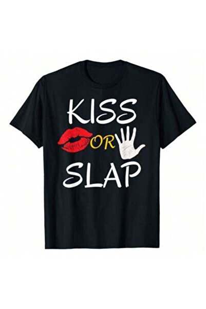 NOURAM تي شيرت هدية عيد الحب المضحكة من Kiss Or Slap، 220 جرام من القطن الخال...