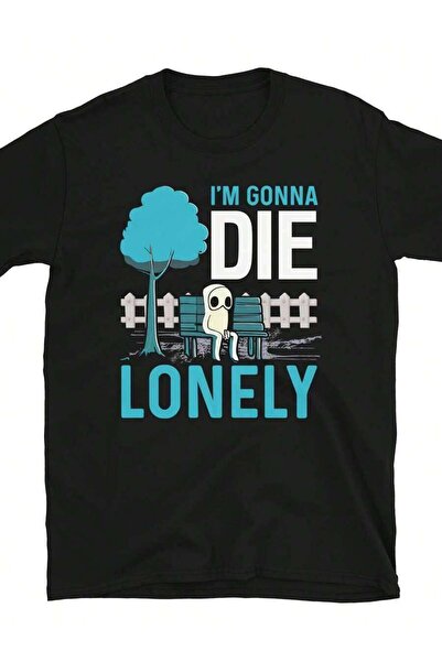 45 BPM تي شيرت كاجوال مطبوع عليه I Want To Die Alone In Peace Skull Print، من...