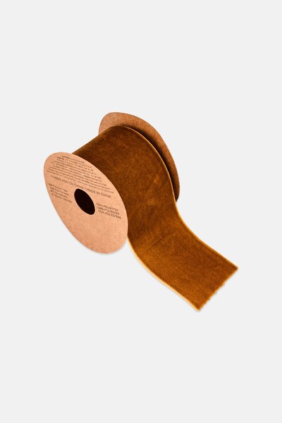 Muy Mucho Christmas Velvet Ribbon, Brown