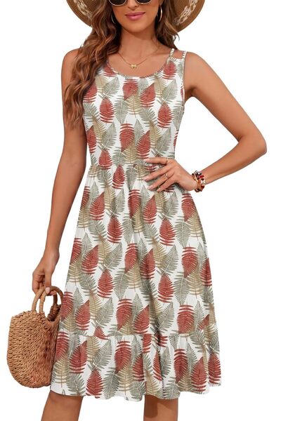 OEM Rochie de vară casual pentru femei, fără mâneci, croială în A, lungime pâ...