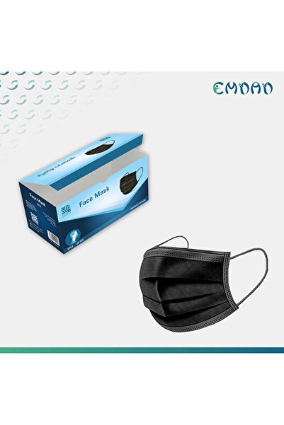 Generic Brand كمامة إمداد أسود 3 طبقات -50حبة