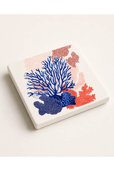 Coral Garden Doğal Taş Bardak Altlığı