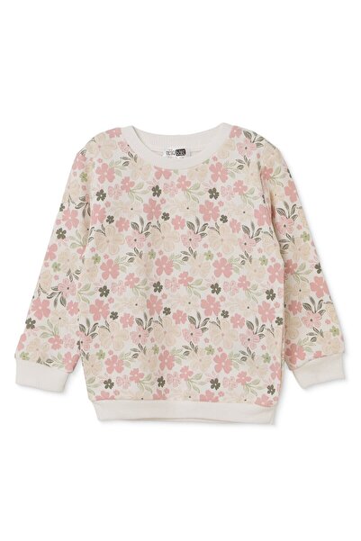 ebebek Hello Baby HelloBaby Kız Bebek Sweatshirt Çiçek Baskılı Bisiklet Yaka ...