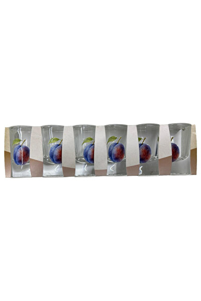 LimArt Set 6 pahare shot 50 ml, ambalaj cadou cu suport decorativ, cu pruna, ...