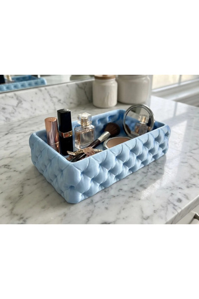 DU&ER صينية تنظيم مستحضرات التجميل والحمام بتصميم مبطن