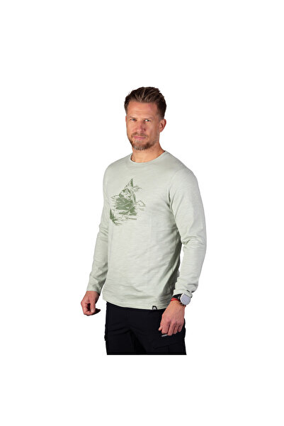 NORTHFINDER TR-5074OR tricou bărbătesc din bumbac organic slub EUSTAC, Verde
