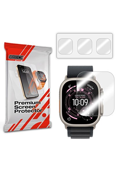 Grizz Glass GrizzGlass Хидрофилм 3 броя защитни фолиа за екран за Apple Watch...
