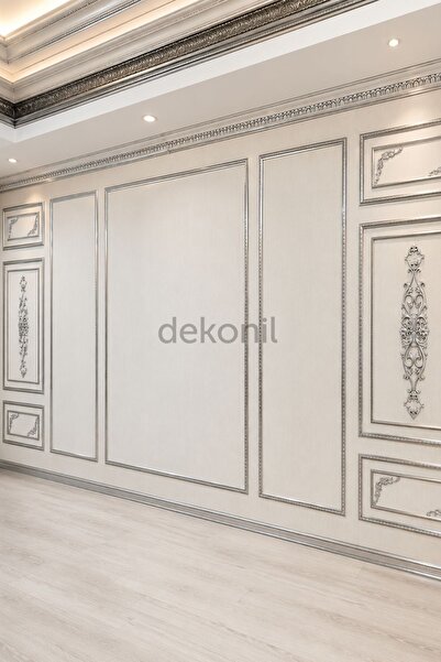 Dekonil Klasik Papatya Desenli Duvar ve Tavan Dekorasyon Motifi 10×65 cm (2 Adet)