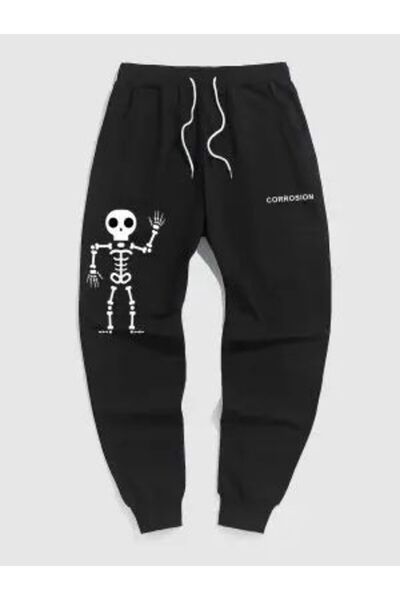 classy moda Unisex Lettering Front Printed 2 Thread Combed Cotton Baggy Trousers