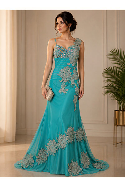 ASIAN Yalana Dress Luxurious and Elegant Evening Gown in Taffeta Fabric Avail...