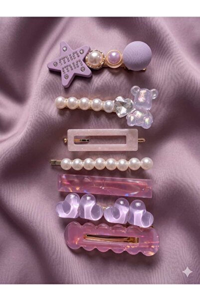 None Lilac Dream 7-Piece Teddy Bear and Star Figured Buckle Set