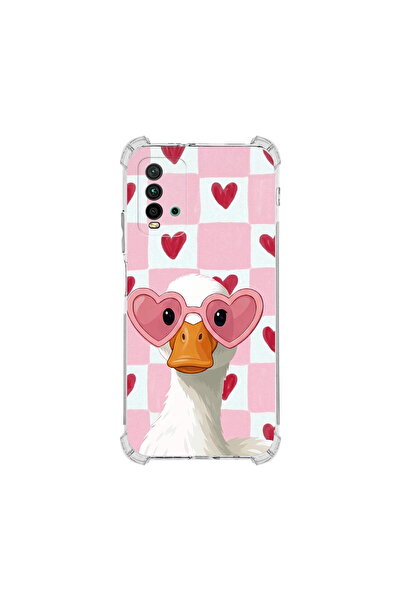 PrintiFy Redmi 9t ile Uyumlu Pembe Pötikare Serisi Göletin Gülü Tasarımlı Uv ...