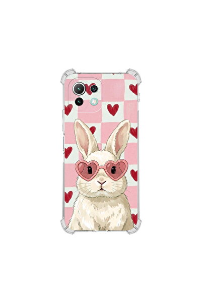 PrintiFy Xiaomi Mi 11 Lite 5g ile Uyumlu Pembe Pötikare Serisi Pembe Zıpzıp T...