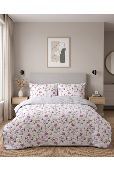 DB DANLA BALDİ Home Collection غطاء سرير مزدوج مبطن بالقطن + غطاء وسادة (2 قطعة)