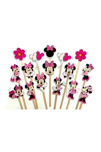 DecoParty Set de decor pentru tort – Tematică MINNIE MOUSE, 16 piese, Carton,...