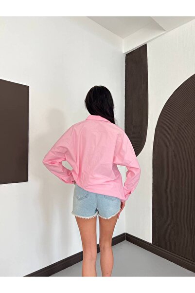 MIZUKI Women's Guipure Pocket Oversize Shirt Long Sleeve Cotton Stylish Casua...