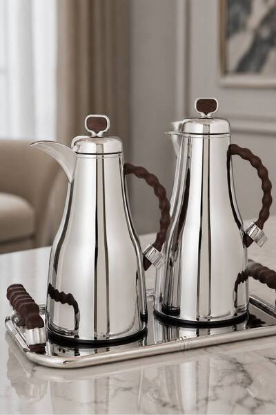 Generic Modern All-In-One Serving Set (3Pcs) - Two Brushed Stainless Steel Th...