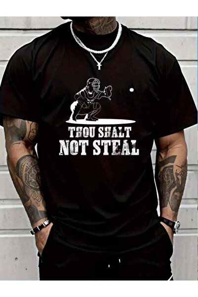 799 100% Cotton Baseball Catcher Shirt Thou Shalt Not Steal - Religious Women...