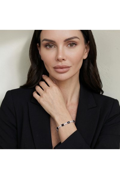 Valmont Accessories Black Stone Waterway Women's Bracelet, Invitation and Night Combination