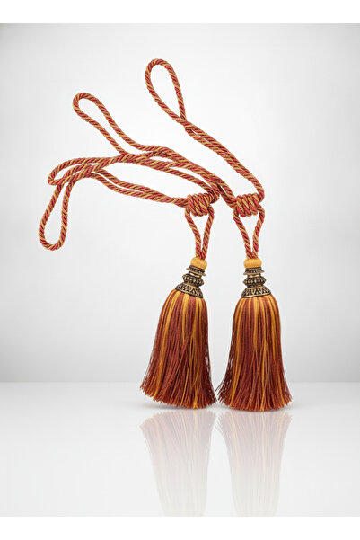 MILANO COLLECTION Handmade Rope-Handled Curtain Tassels, Metal Head, 25 cm, R...