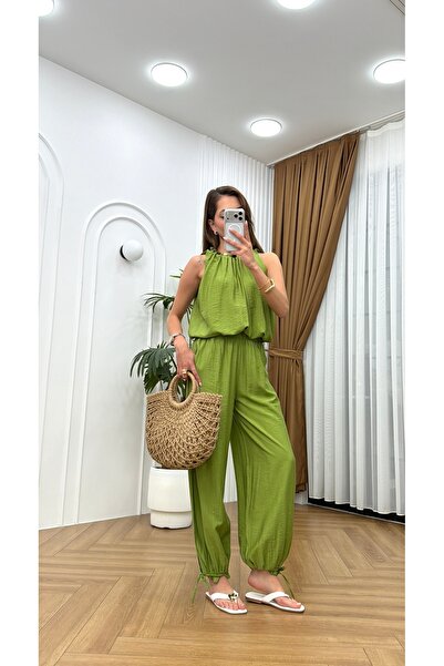 R-Style Collar Detailed Linen Suit
