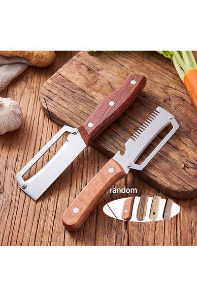 Choice4 PP-Random wooden Stainless Steel Vegetable Peeler with Wooden Handle ...