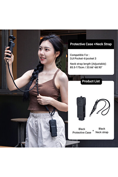 Choice7 Black Case and Strap JJC Pocket 4 Protective Case for DJI Osmo Pocket...