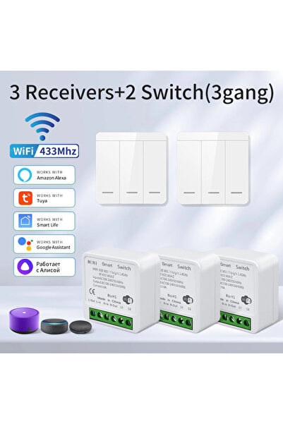 Choice4 Choice 3Receiver 2Switch Wifi Smart Switch for Led Lighting Tuya Smar...