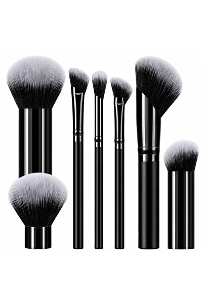 Arabest 7-Piece Black Large Makeup Brush Kit – Dense Synthetic Fiber Kabuki S...