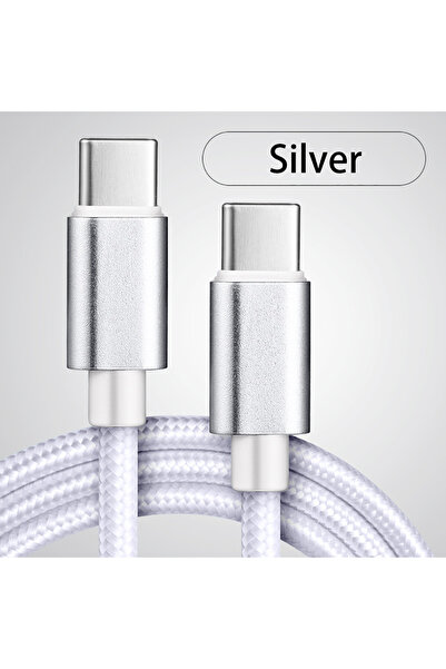 Choice 3m Silver 66W Nylon Braided USB C to C Cable Fast Charging 1m 2m 3m fo...