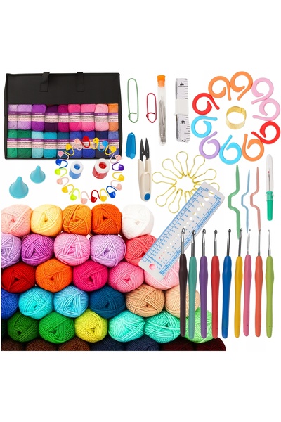 Maaleo Set de croșete 2.0-6.0 mm, Husă pentru accesorii croșete, Kit DIY