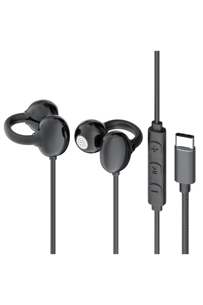 Choice1 Type C Black Hellodigi Wired Earphones With Microphone Ear Clip Wired...